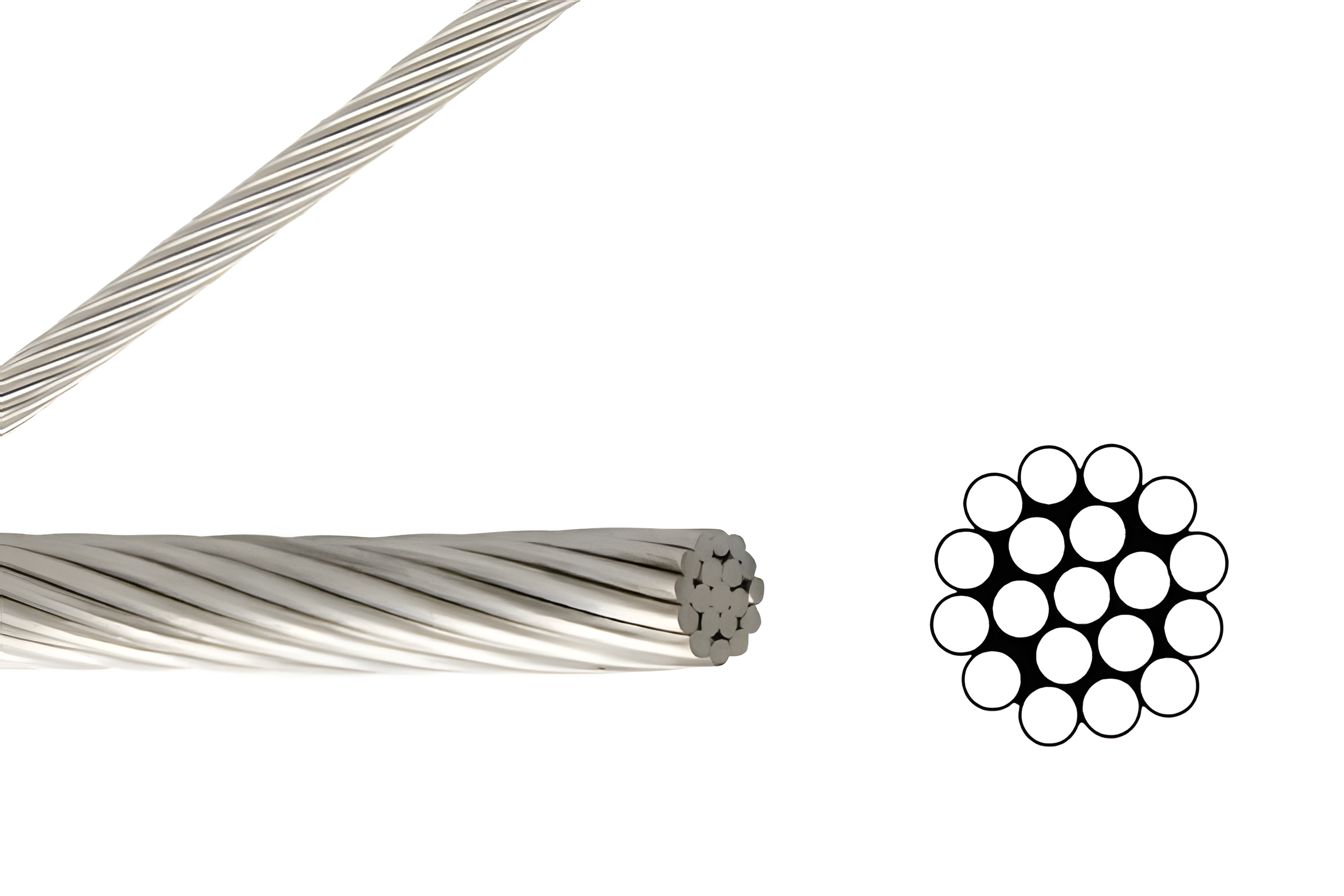 1x19 304 316 stainless steel wire rope rigid high tensile