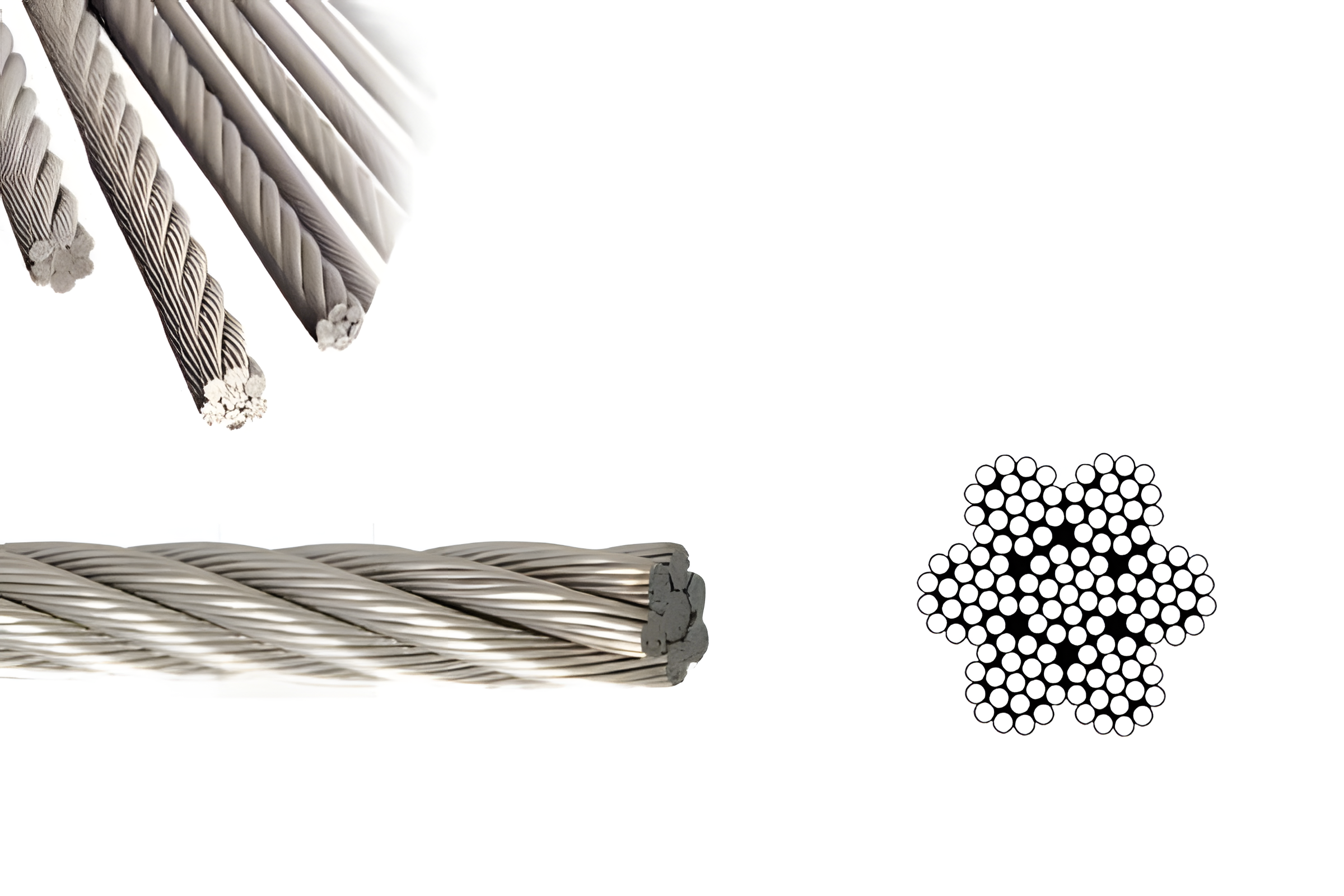 7x19 304 316 316L stainless steel wire rope high flexibility